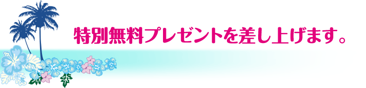 特別無料プレゼントを差し上げます。